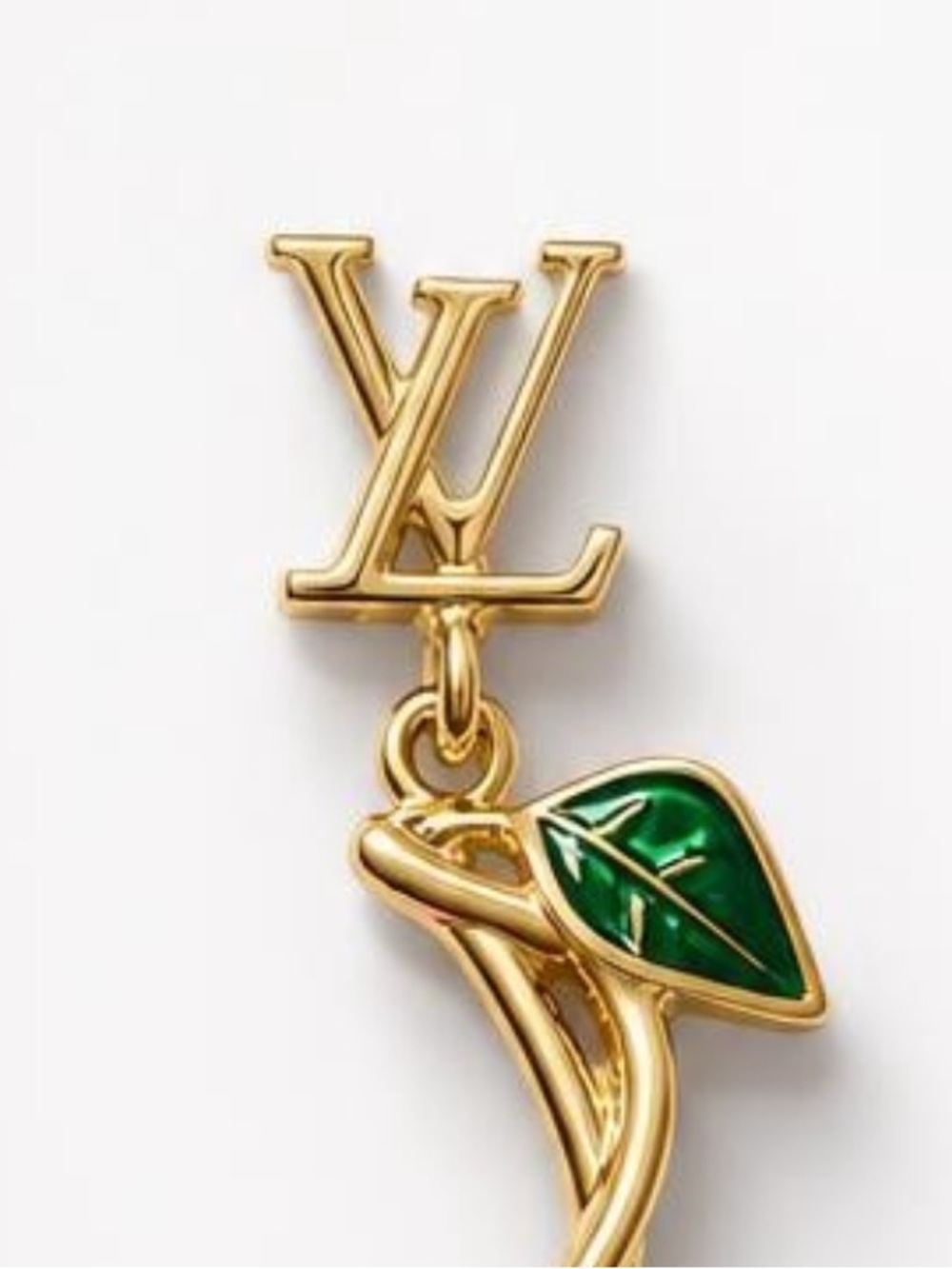 MUST HAVE…Gold-Tone Lettered Cherry Drop Earrings with Red Beads and Green Leaf - Picture 2 of 9